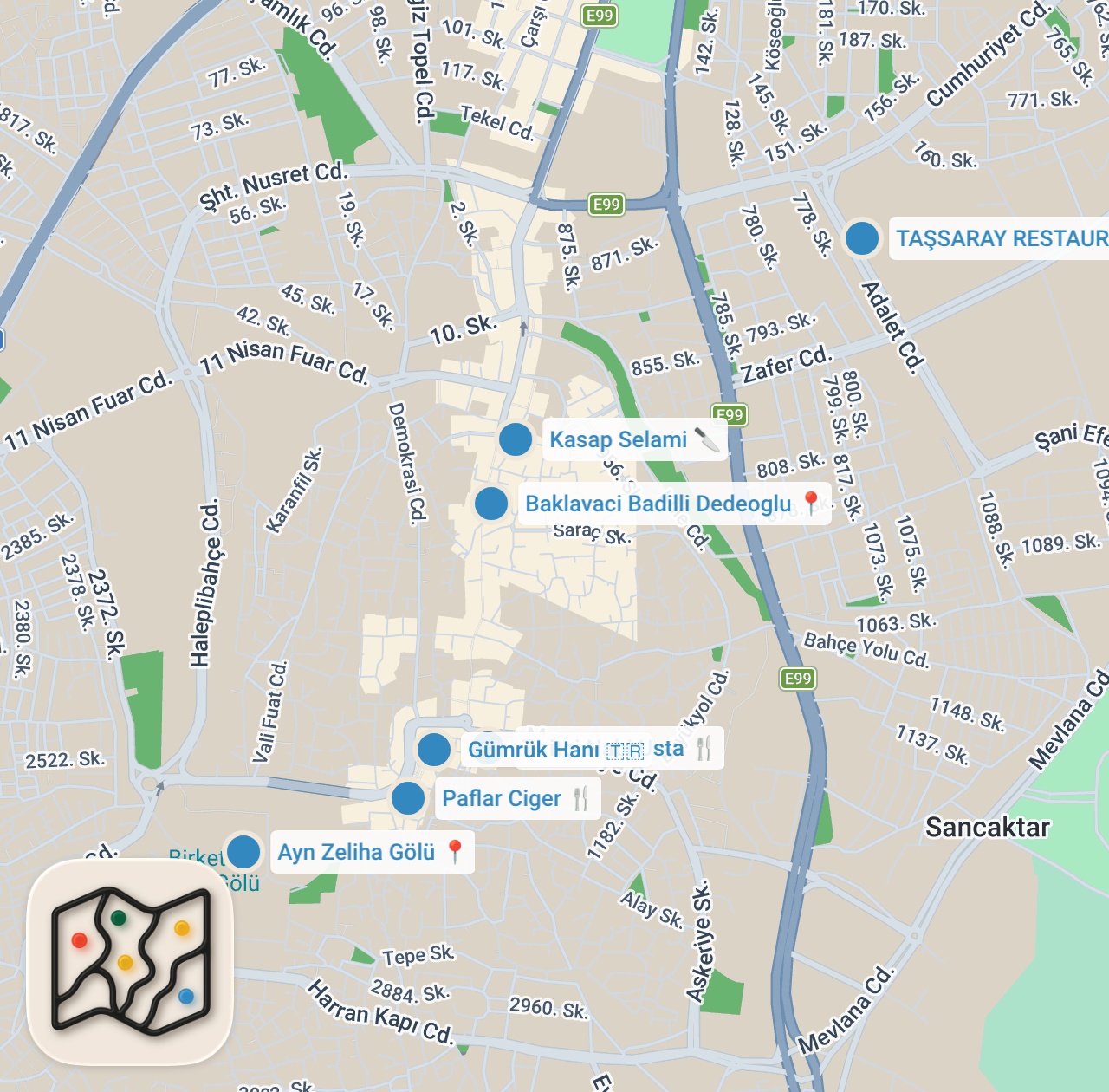 Map preview for ŞANLIURFA LEZZET REHBERİ - Ciğere ve kebaba doyduk! - Ayaküstü Lezzetler