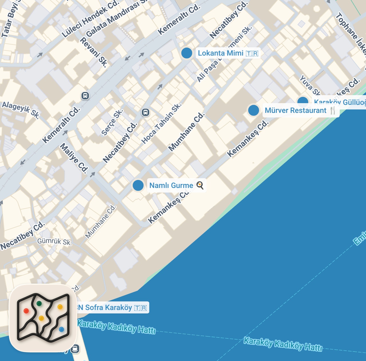 Map preview for KARAKÖY LEZZET REHBERİ (Sivas katmeri, köfte, baklava, ciğer sarma) - Ayaküstü Lezzetler