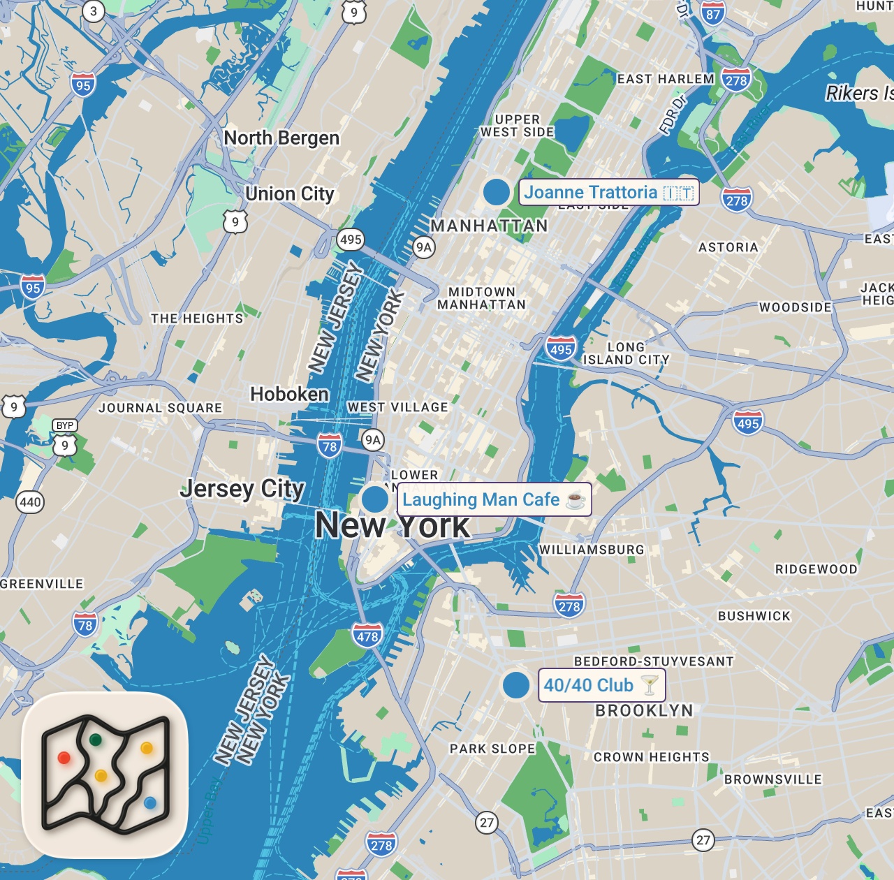 Map of 3 spots from I Only Ate Celebrity Restaurants For 24 Hours... in NEW YORK