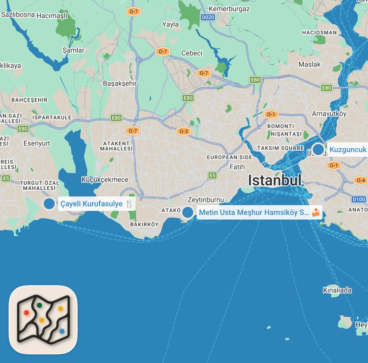 Map preview for Karadeniz’i İstanbul’a taşıyan lezzetler: Çayeli Kuru Fasulye, Hamsili Cilihta, Turşu Kavurma 🥘