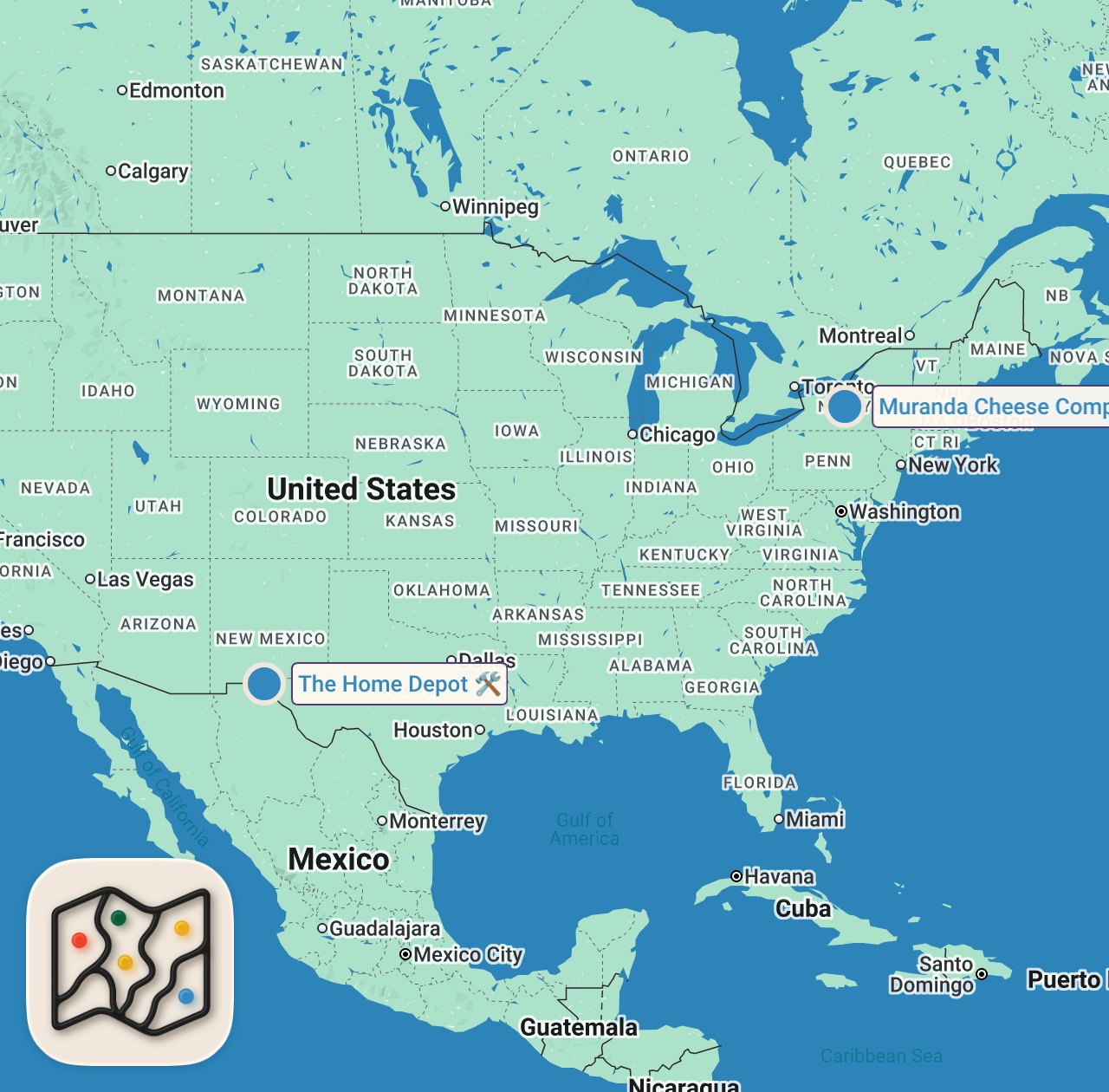 Map of 2 spots from POP-TARTS FOR LISS: Episode 1.  Pop-tarts from @flaky.af (instagram)