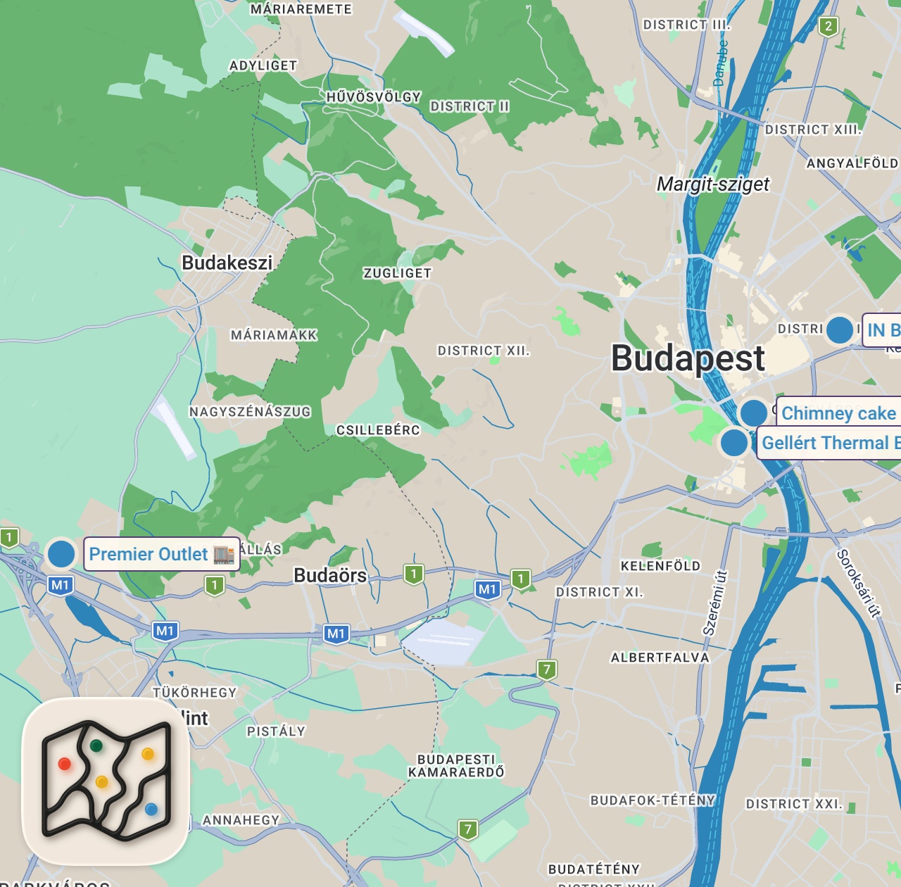 Map of 4 spots from What to Eat in Hungary - Don't go Hungry in Hungary!