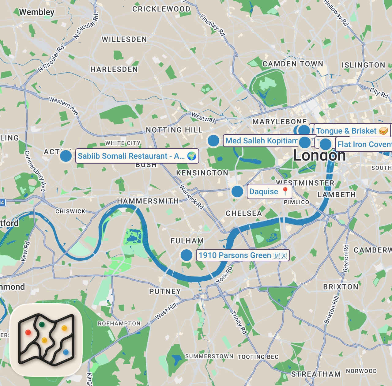 Map of I Asked Strangers Where to Eat in London
