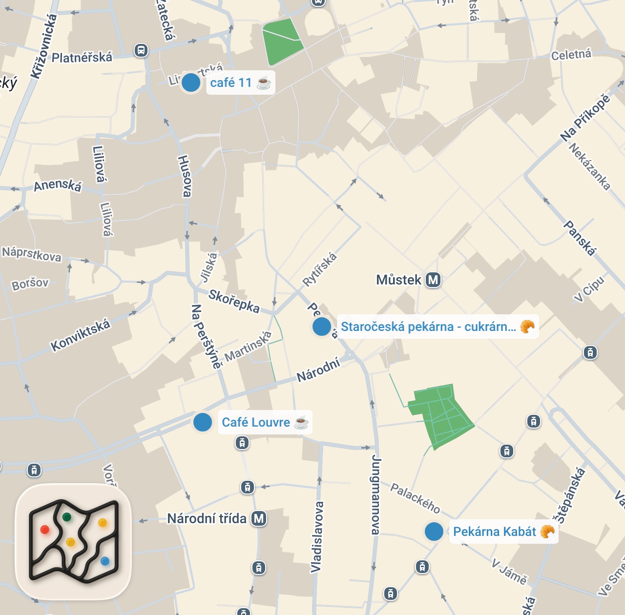 Map preview for 5 Best Czech Pastries to Try in Prague