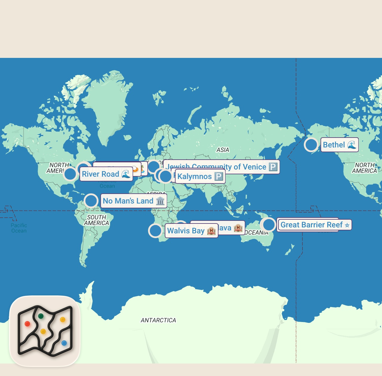 Map of 12 spots from Andrew Goes Fishing for His Feasts | Bizarre Foods with Andrew Zimmern | Travel Channel