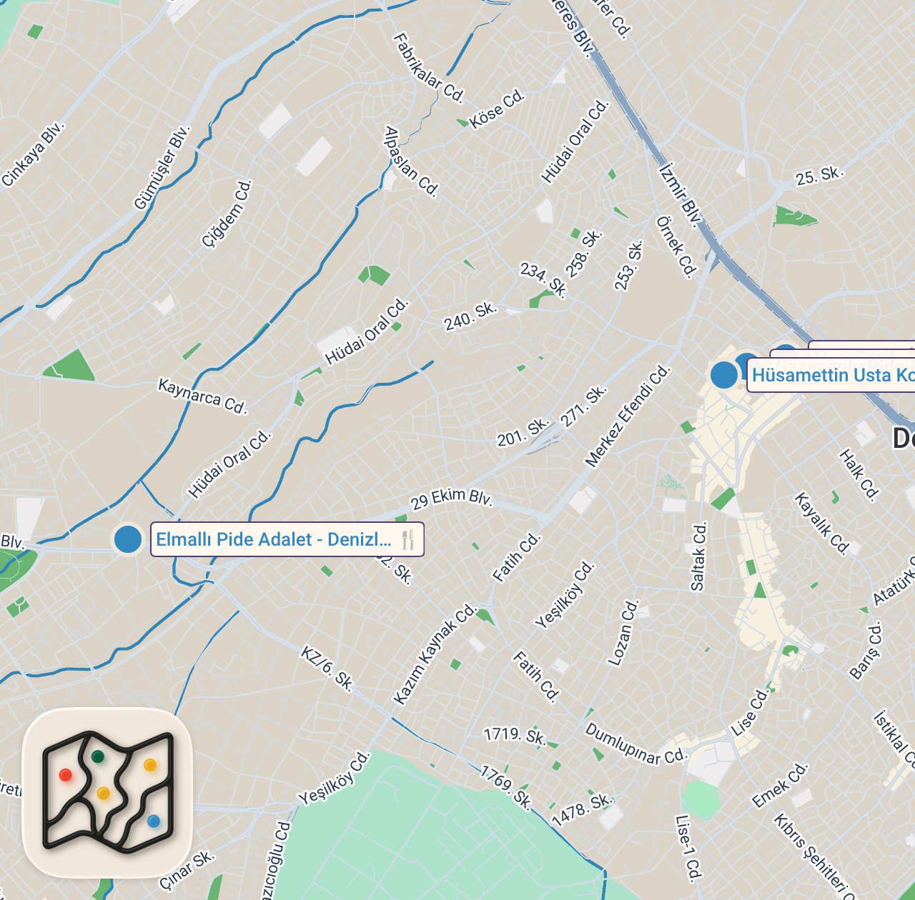 Map preview for DENİZLİ’DE NE YENİR?