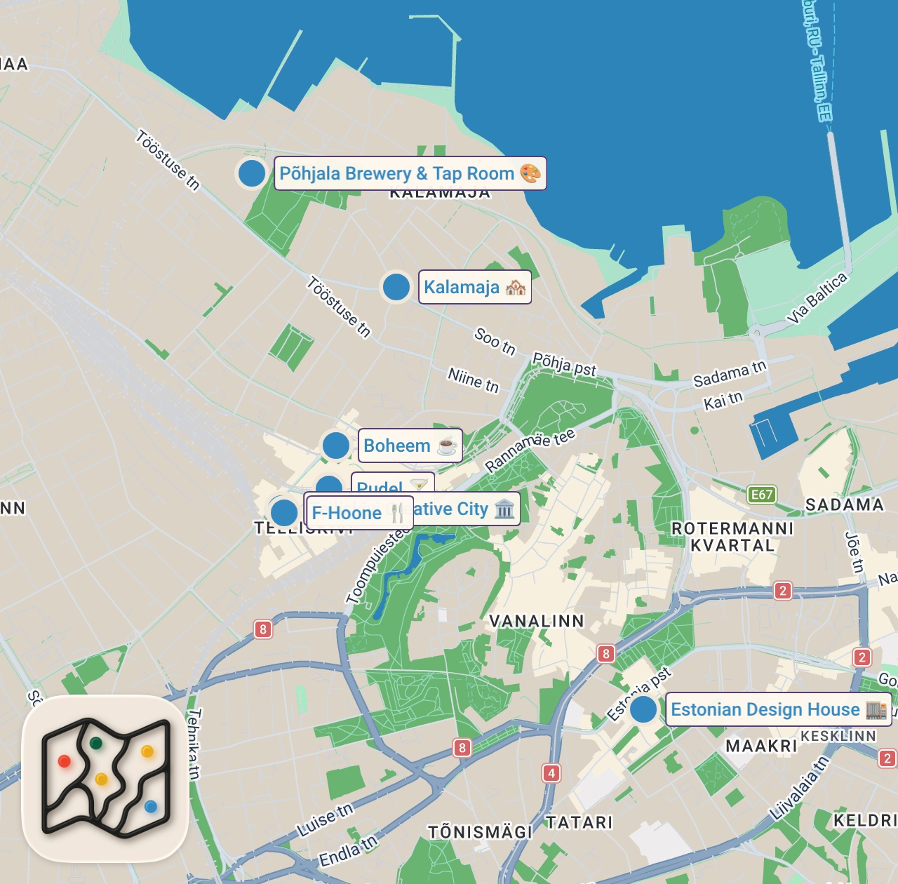 Map of 7 spots from Crazy ABANDONED Factory In TALLINN, ESTONIA