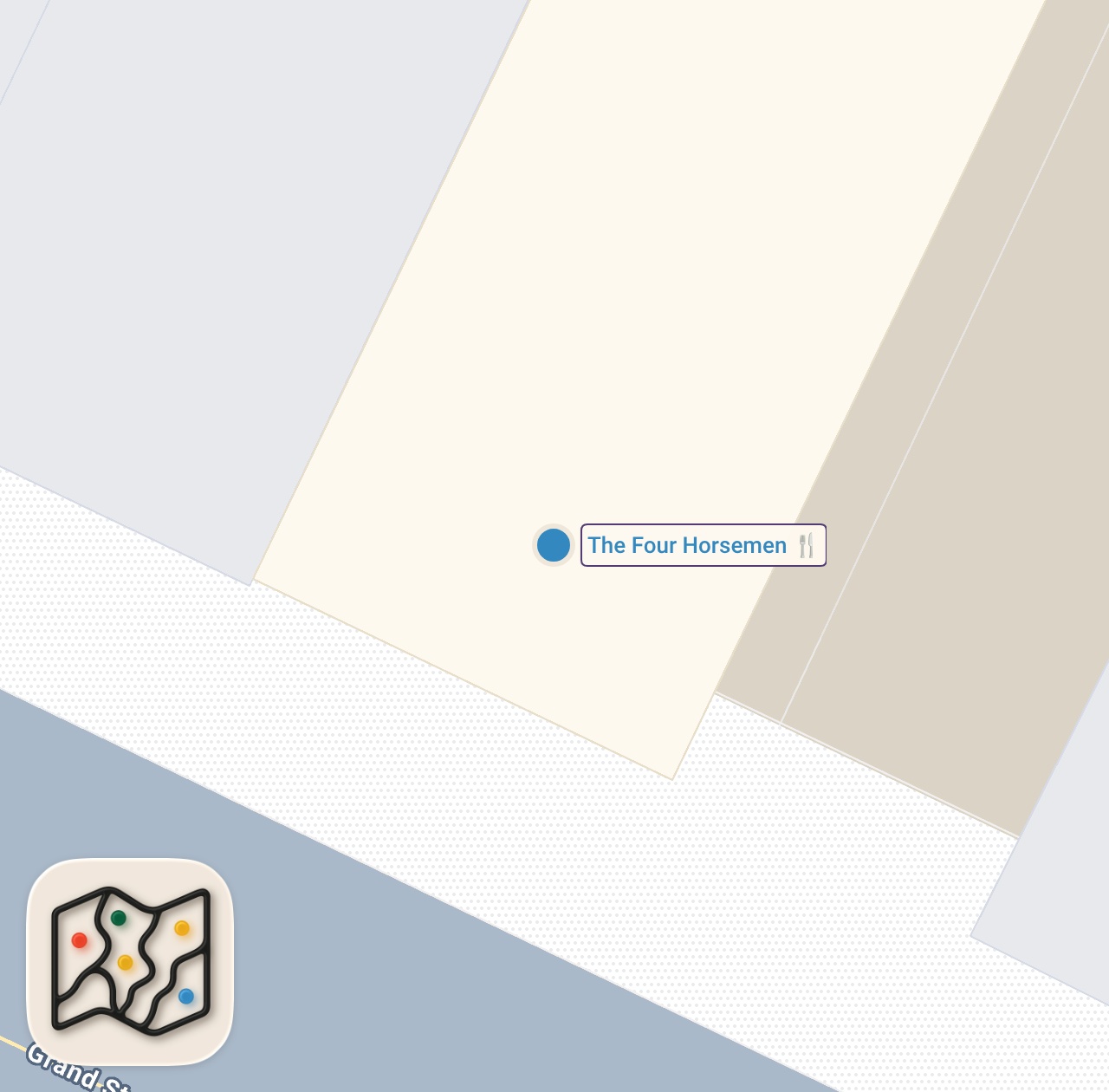 Map preview for EATING AT MICHELIN-STARRED NYC RESTAURANT: THE FOUR HORSEMEN | FTD