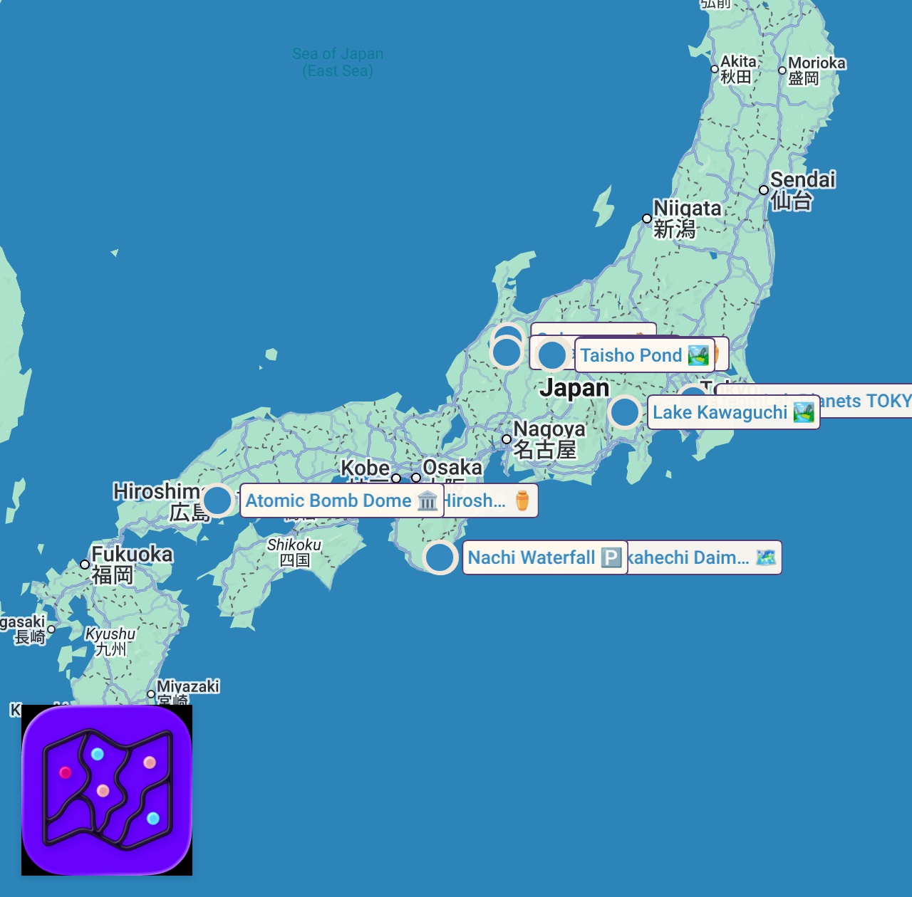 Map of 11 spots from JAPAN TRAVEL (2026) | Top 10 Places To Visit In Japan For First-Timers