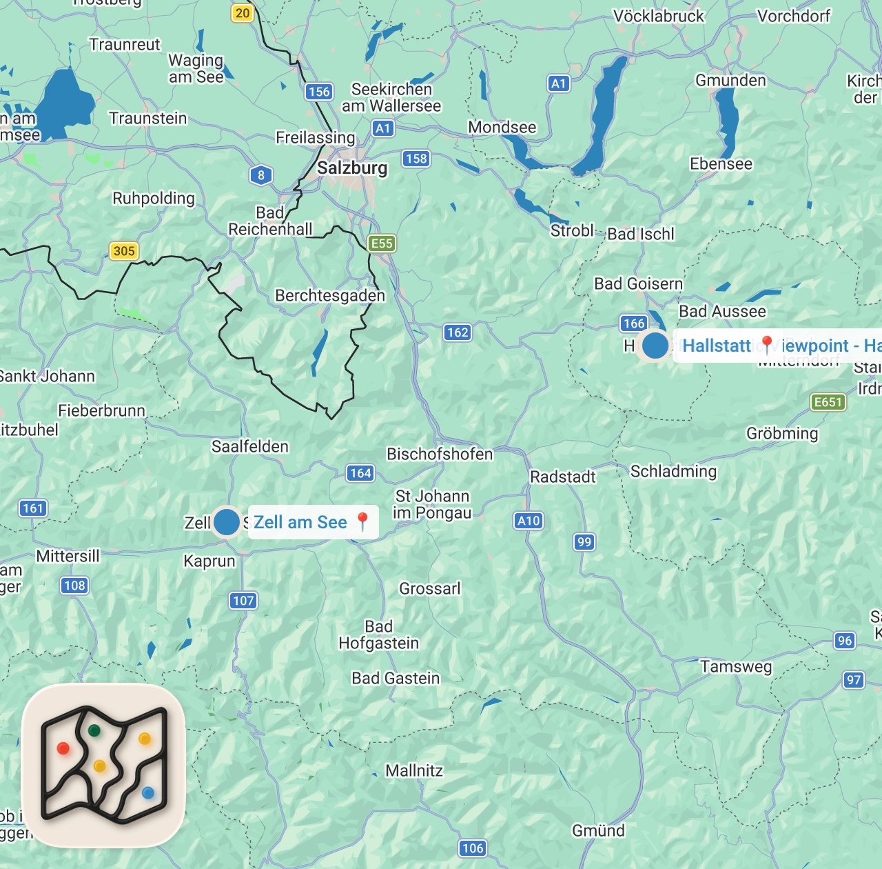 Map preview for Top 10 Best Places to Visit in Austria - Travel Video