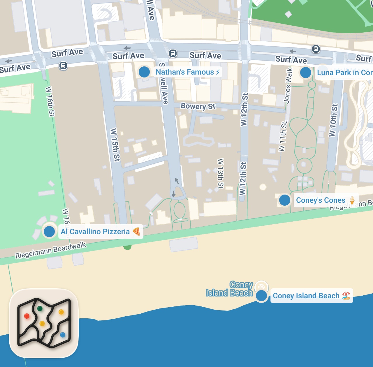 Map preview for Ultimate Coney Island Food Challenge: Trying All Of The Luna Park Treats