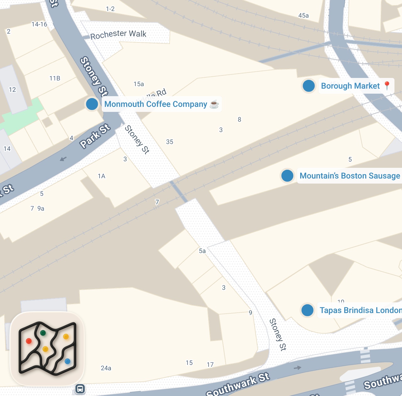 Map preview for Borough Market in London - What You Should Eat | London Street Food Tour!