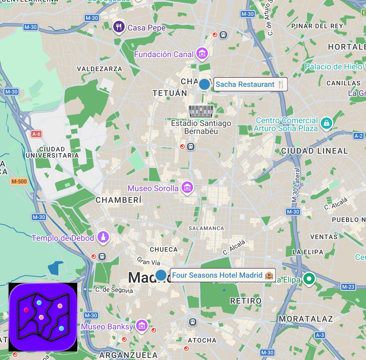 Map of 2 spots from İki Porsiyon Yedirten Kuzu Pirzola | Vedat Milor