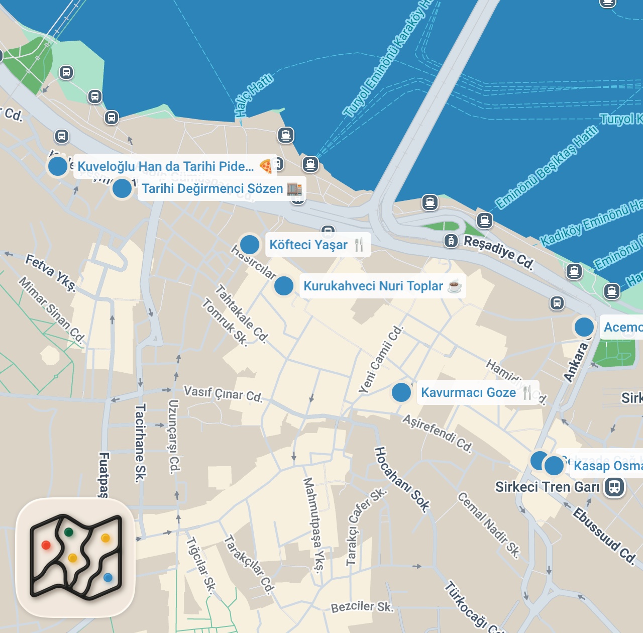 Map preview for Eminönü'nde nefis yemekler denedik!