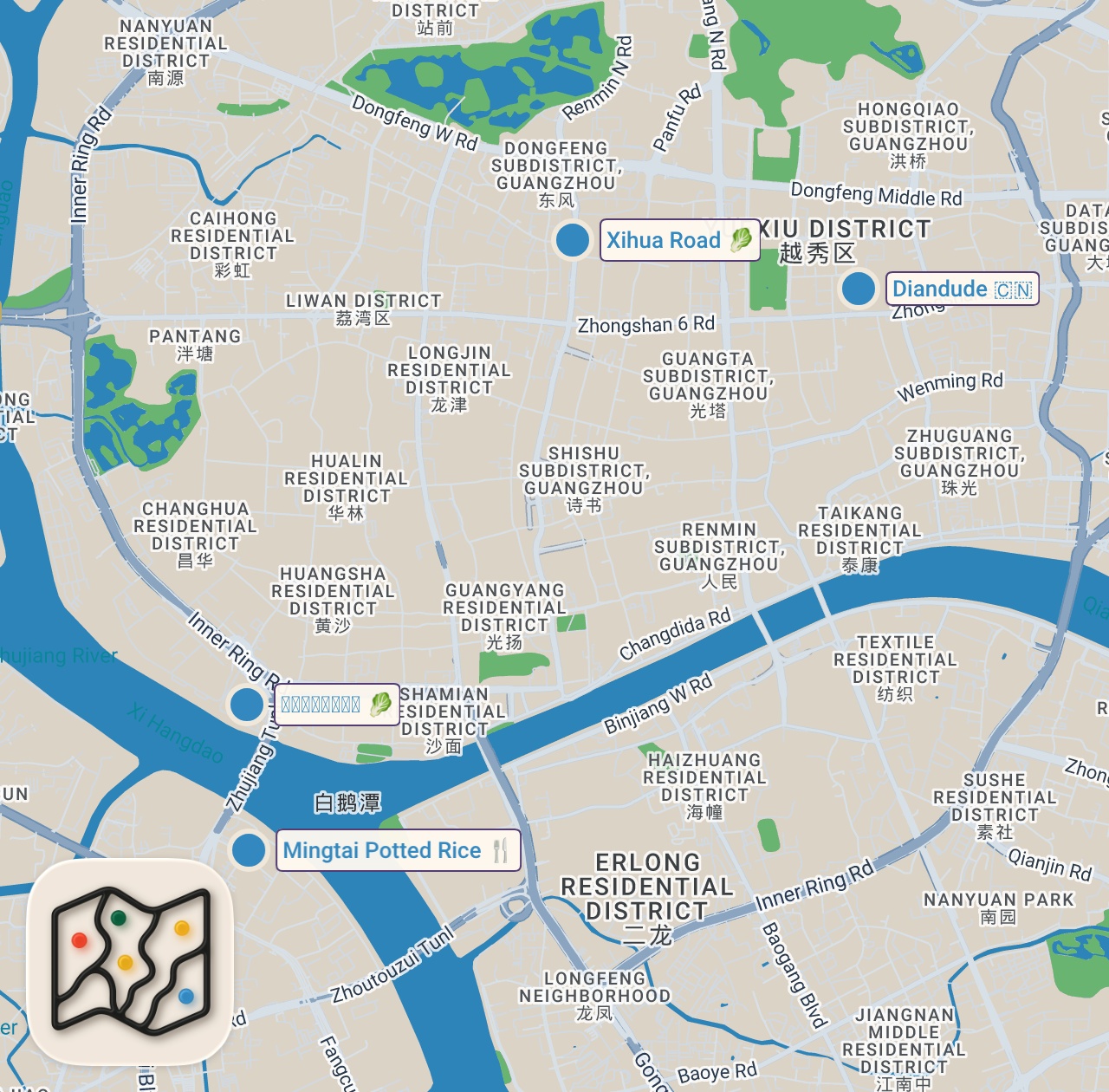 Map preview for Chinese Street Food in GUANGZHOU - Is It The BEST Food City in China?