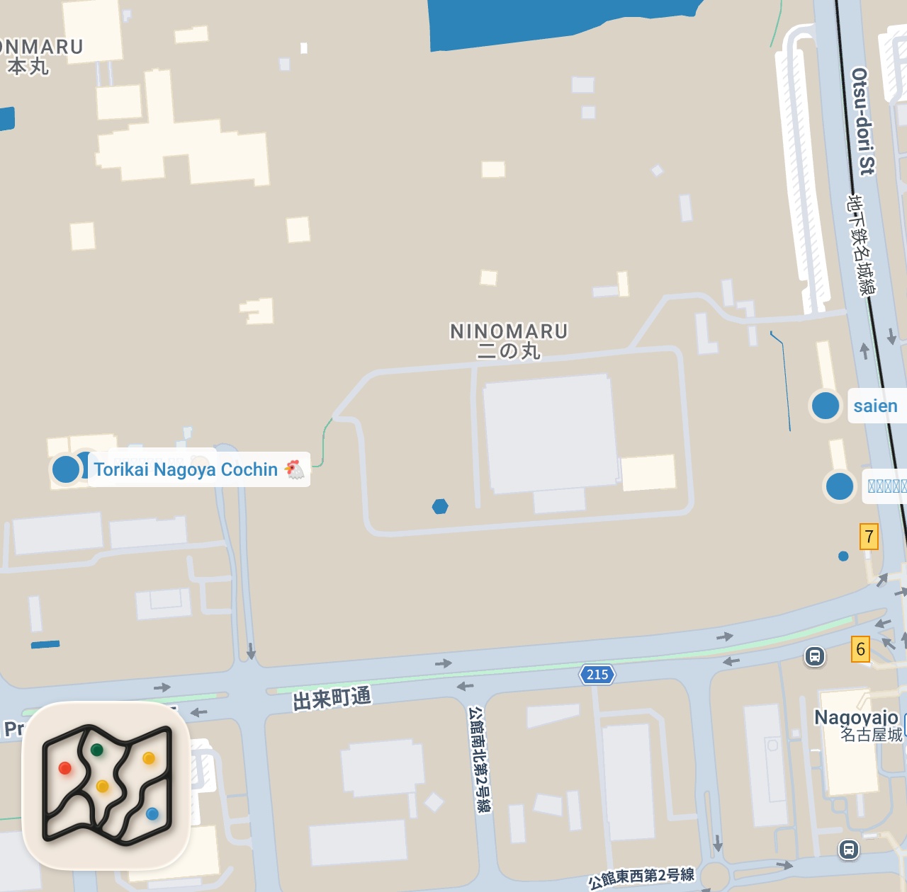 Map preview for 【名古屋城 金シャチ横丁】グルメ攻略ガイド（味噌田楽や金シャチ鯛焼きなど食べ歩き）