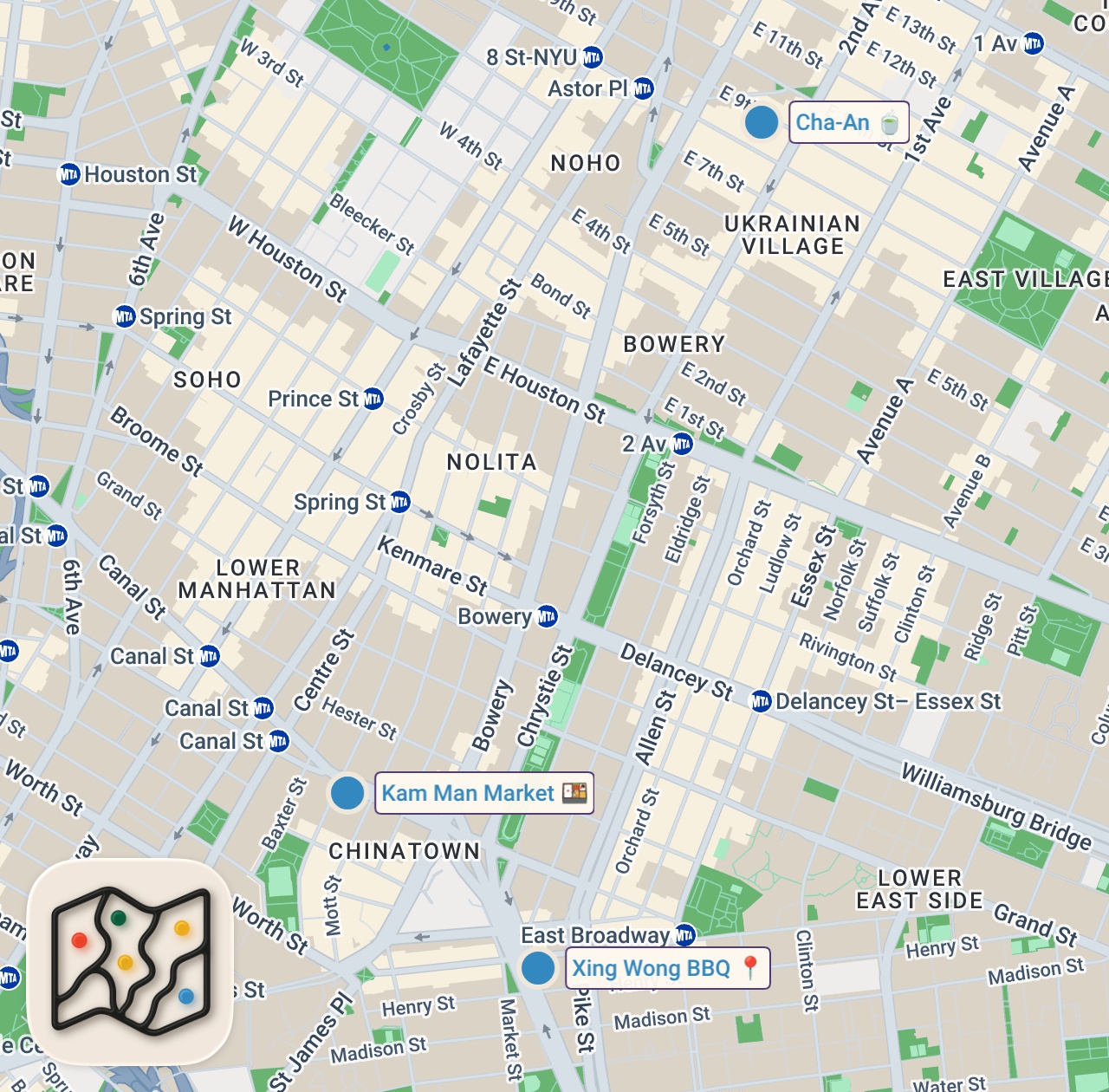Map of 3 spots from Exposing the best HIDDEN RESTAURANTS in NYC! #shorts