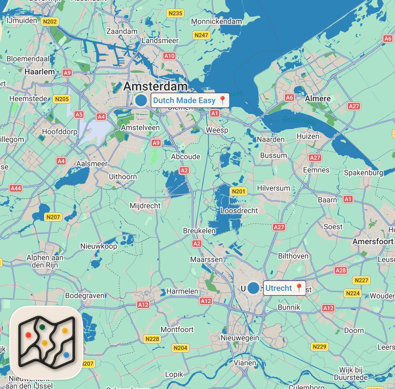 Map of 2 spots from 7 Things NOT To Do in the Netherlands! | Easy Dutch Special 3