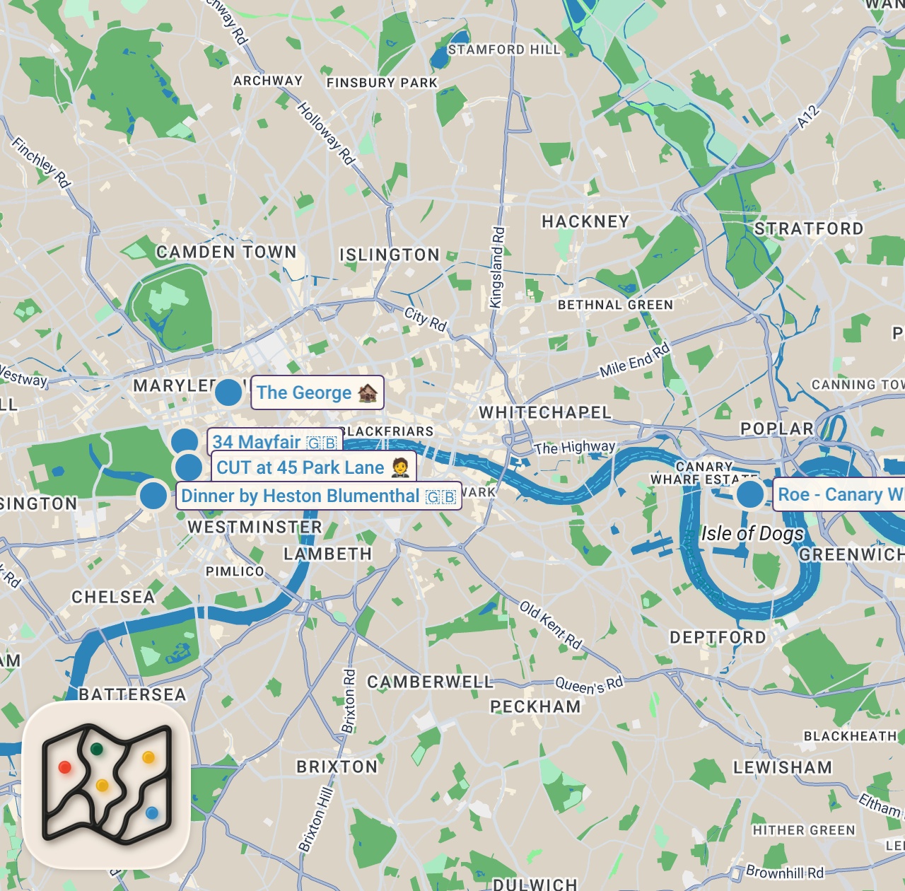 Map of I Tried Every Roast Dinner in London to Find the Best