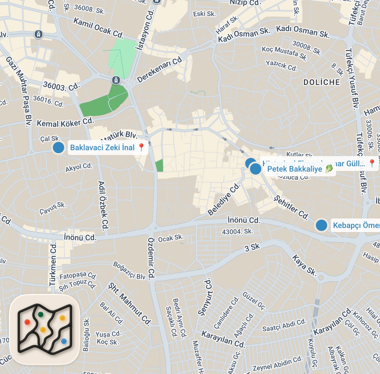 Map preview for GAZİANTEP VLOG (Acı biber nefesimizi kesti) VLOG #3 - Ayaküstü Lezzetler