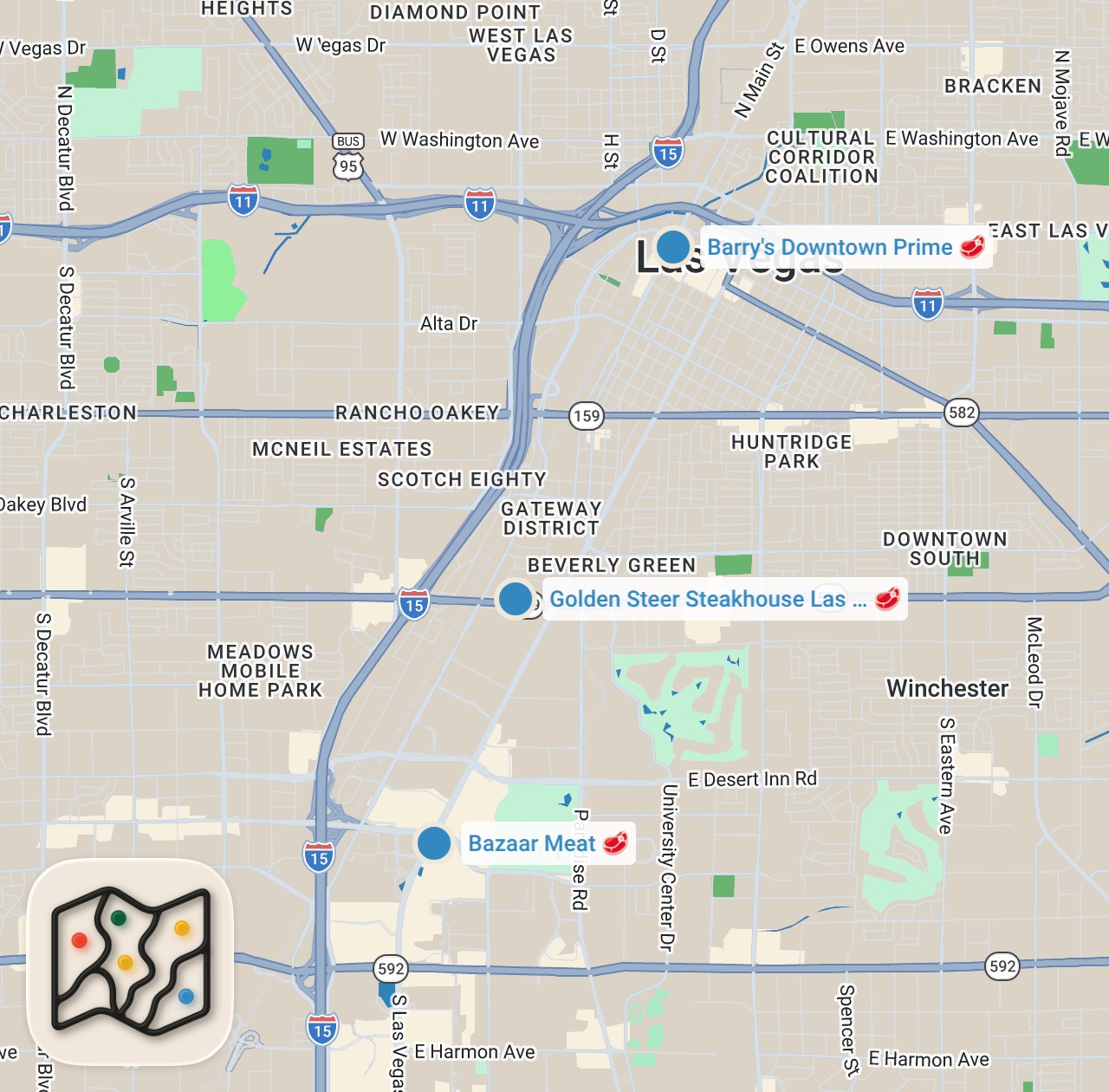 Map preview for Finding The Best Steak In Las Vegas | Food Tours | Food Insider