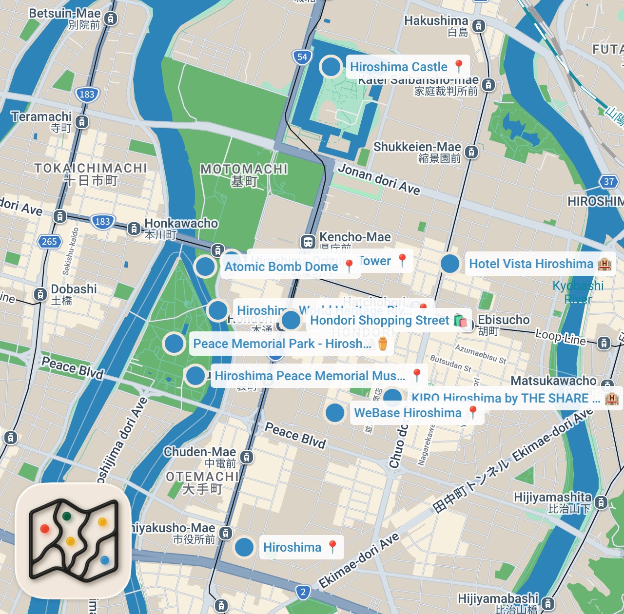 Map preview for HIROSHIMA, JAPAN (2026) | The Best Things To Do In & Around Hiroshima