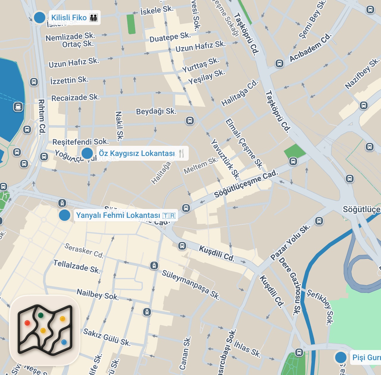 Map preview for Kadıköy Lezzet Rehberi | Pişi, Pizza, Döner, Kebap - Ayaküstü Lezzetler