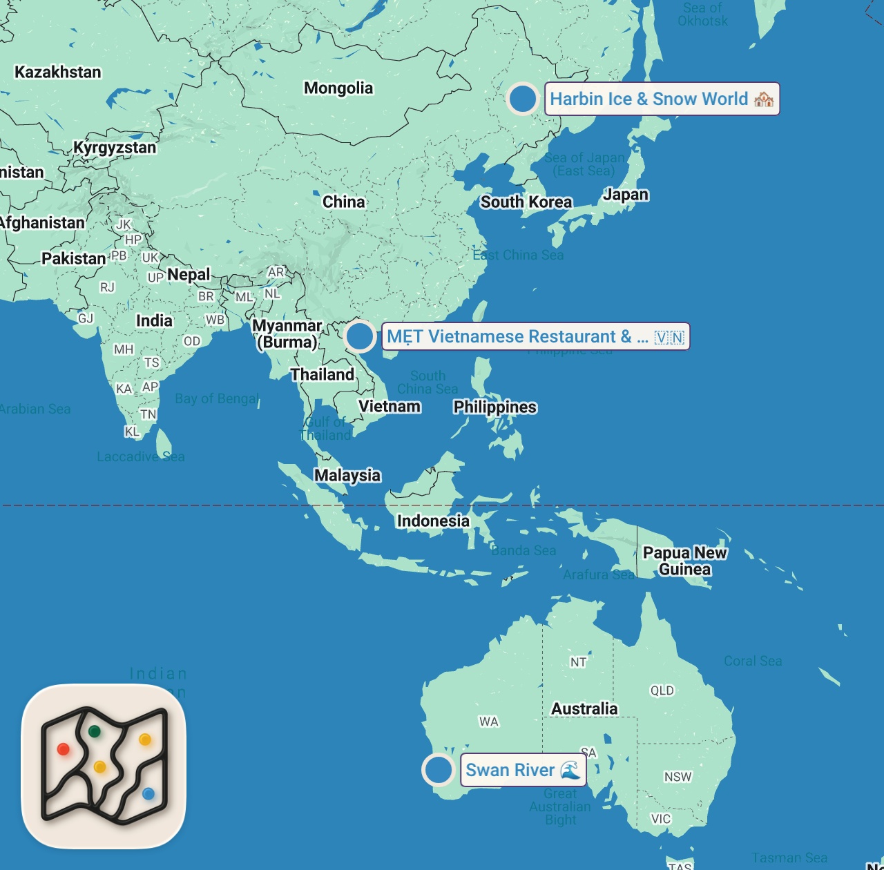 Map of 3 spots from EVEN MORE of Anthony's Most Memorable Meals | Anthony Bourdain: No Reservations | Travel Channel