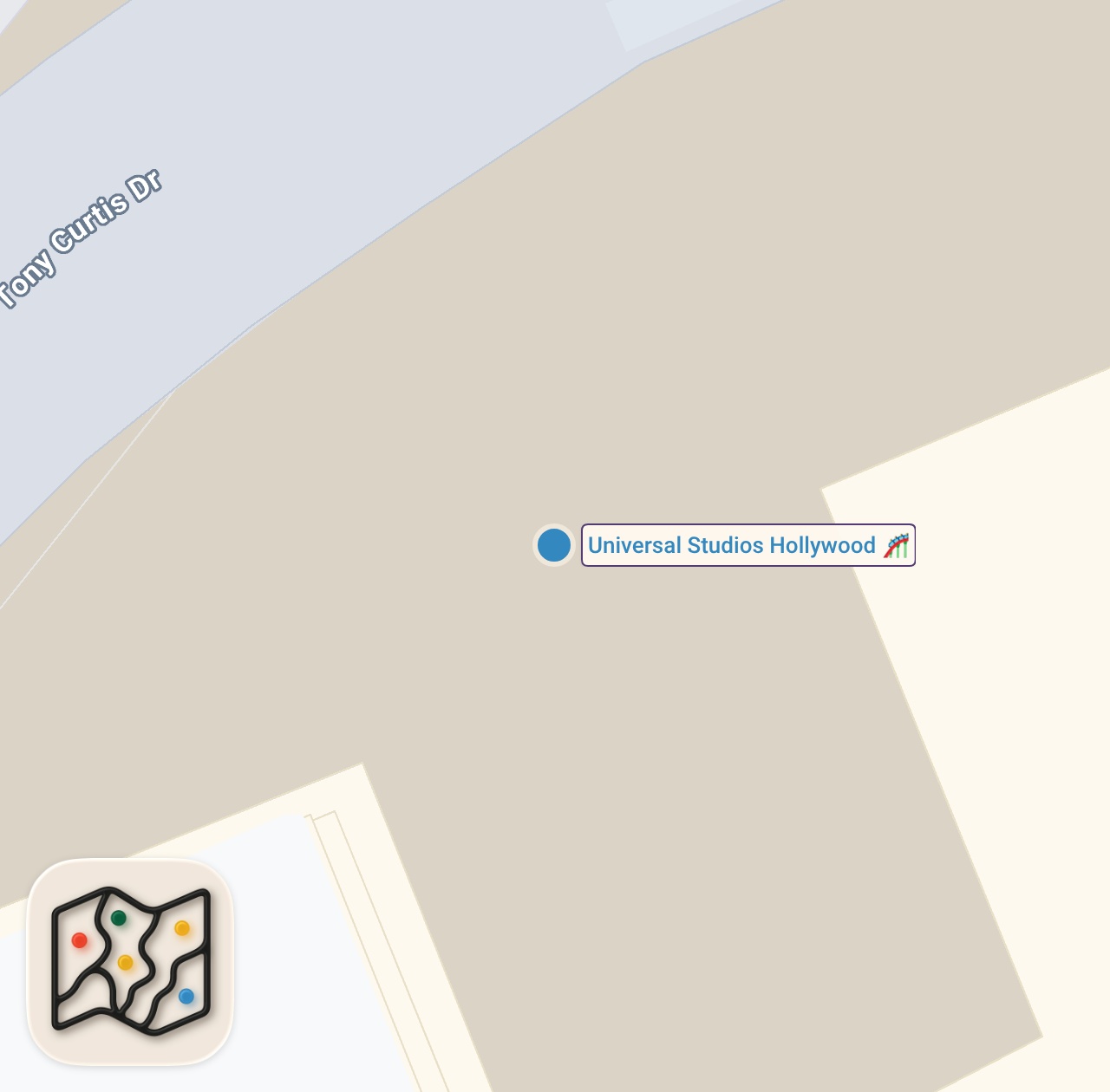 Map of 1 spots from $100 Food Challenge at Universal Studios Hollywood!