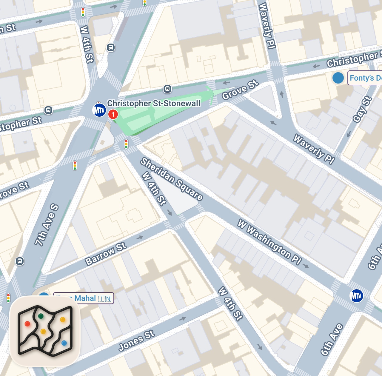 Map of 2 spots from Indian deli sandwiches in NYC!