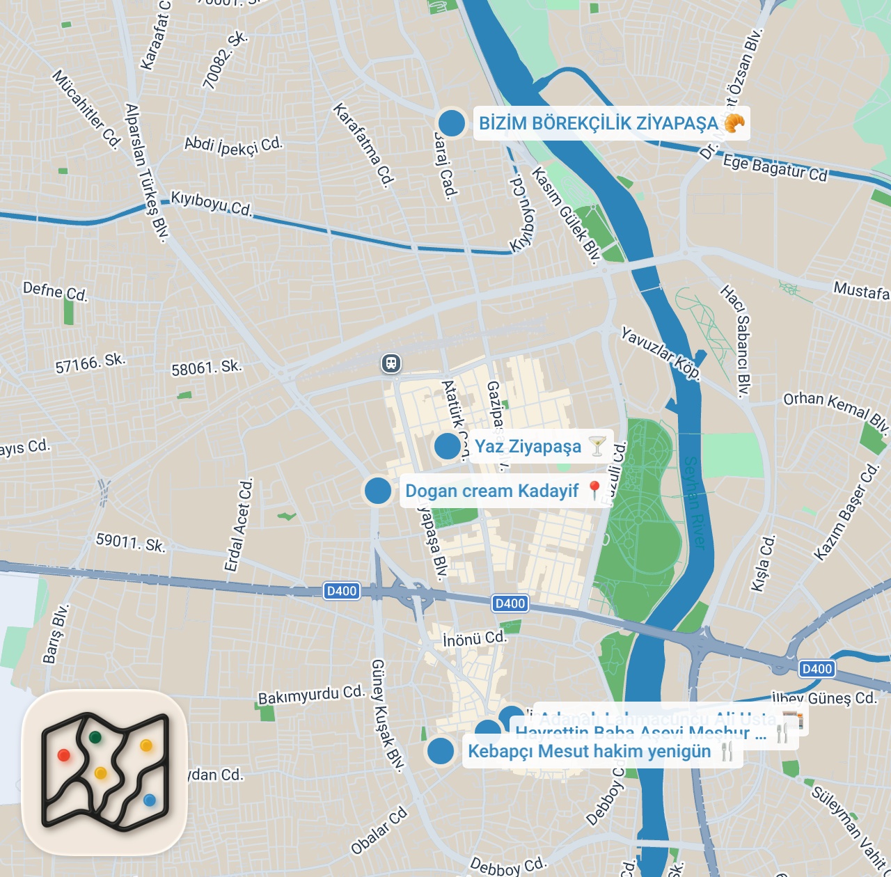 Map preview for Adana’nın Yarım Asırlık Mekanları Bölüm 1