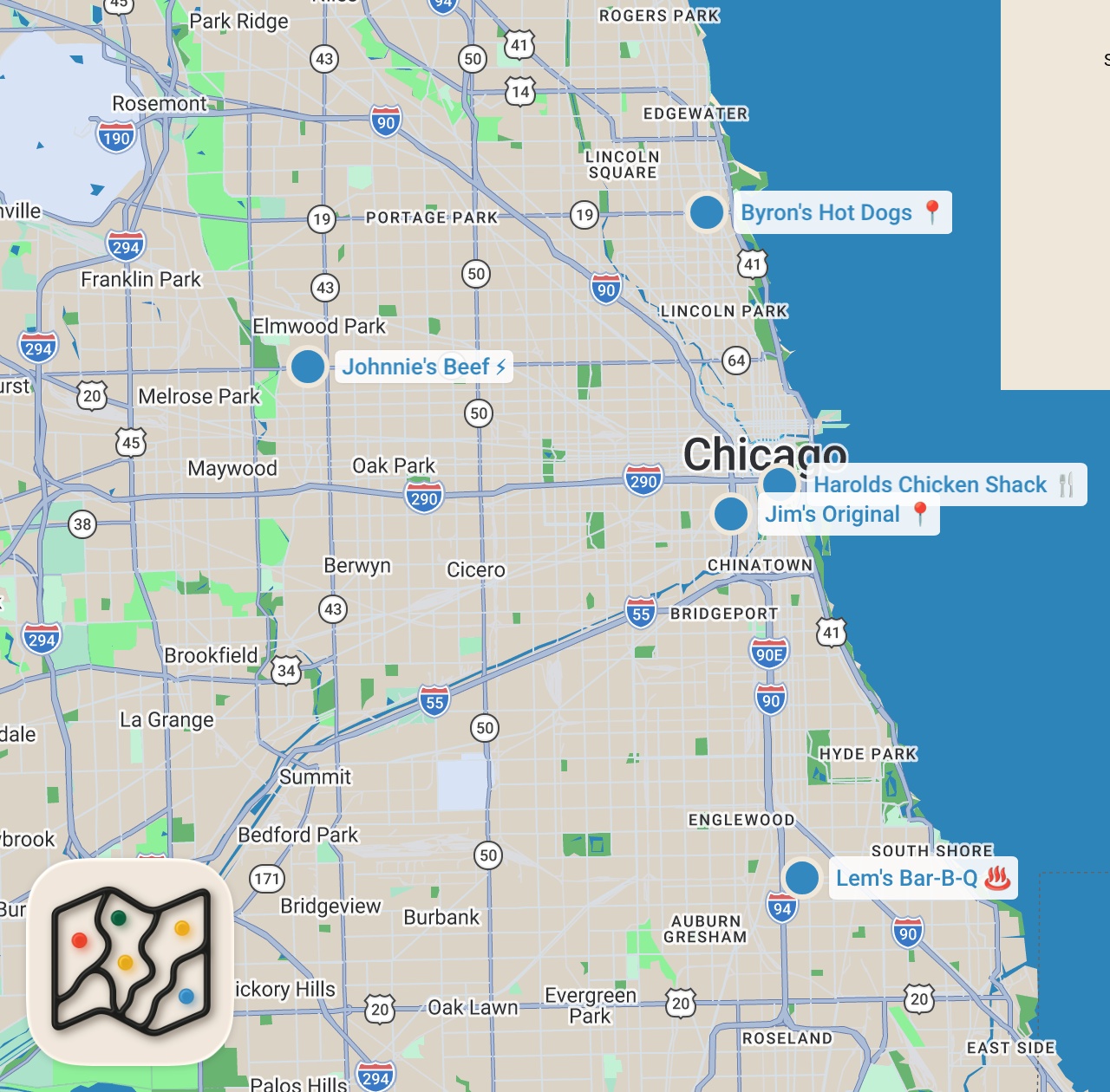 Map preview for Chicago Street Food!! 5 MUST EAT FOODS You Can’t Miss in Chicago, USA!!