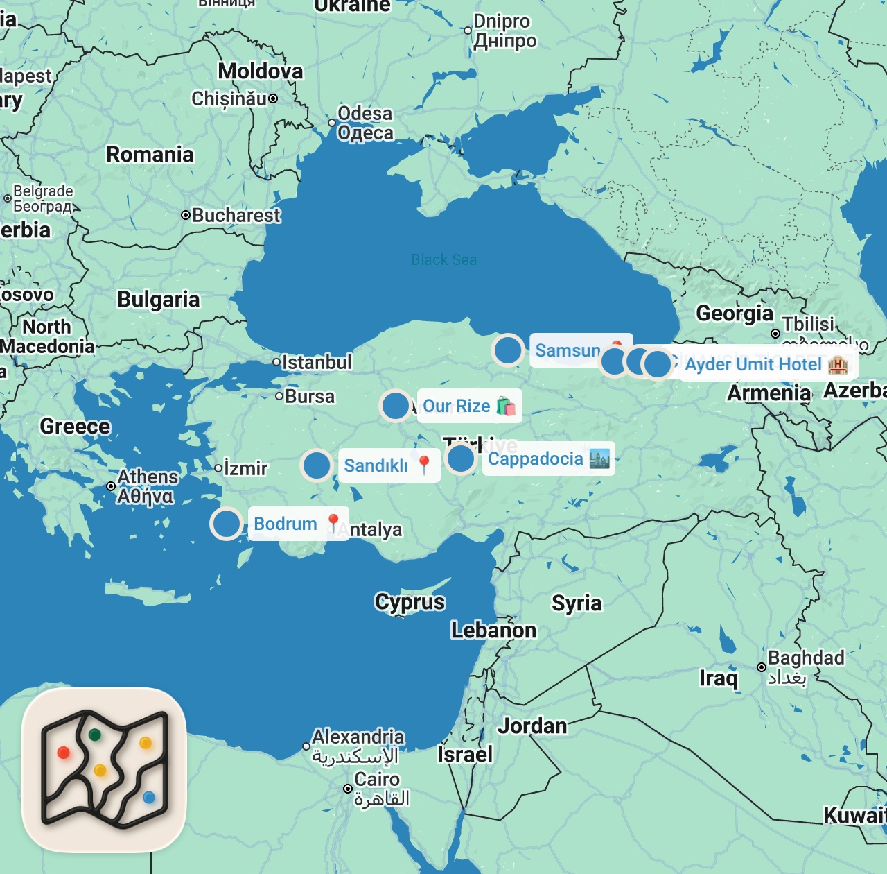 Map preview for Exploring the Undiscovered Northern Turkey 🇹🇷 | CITY OF PARADISE RIZE ⛰️| ROAD TRIP