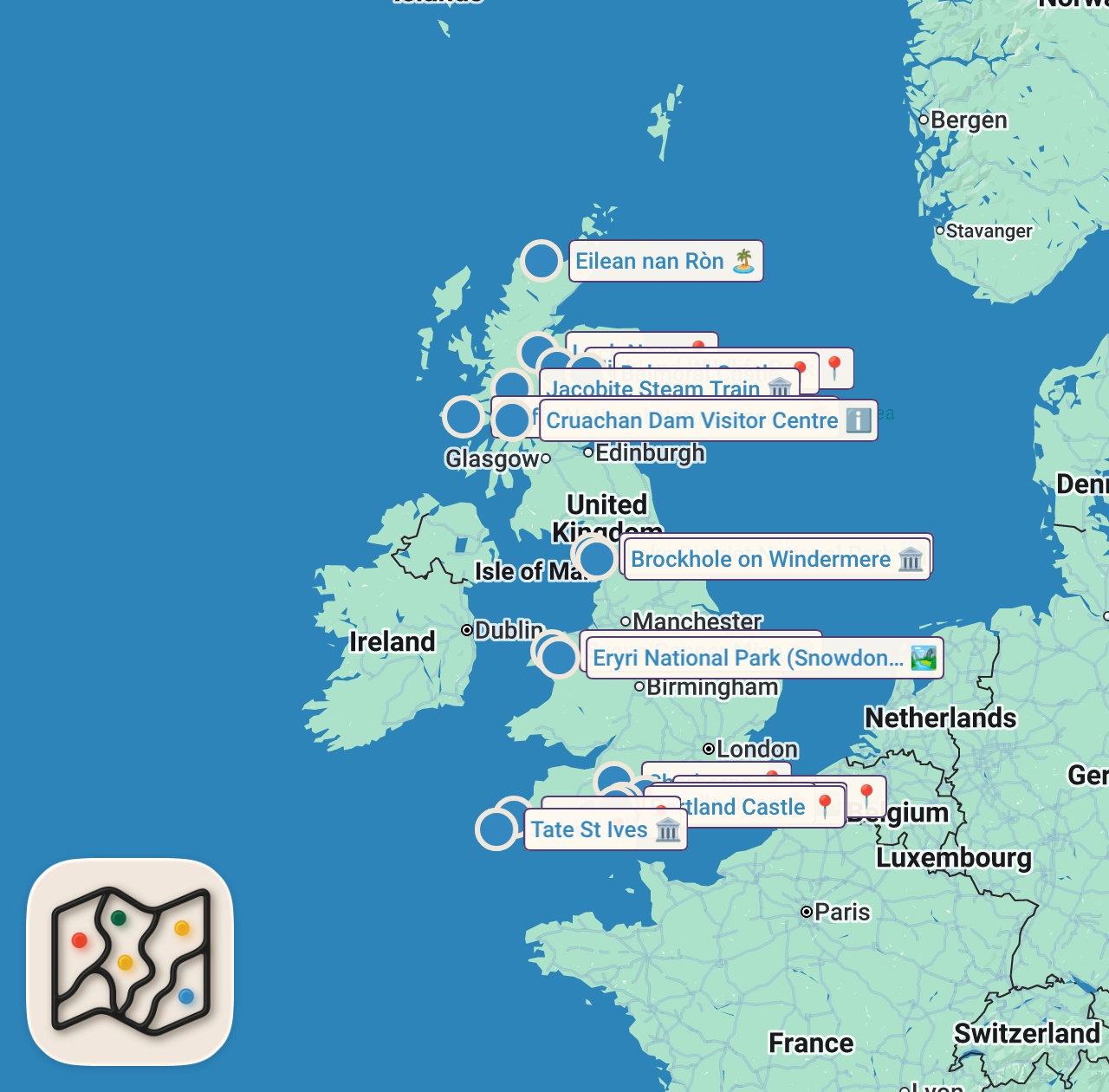 Map preview for United Kingdom: Top 5 Hidden Holiday Destinations 💎🧳✈️🗺🇬🇧