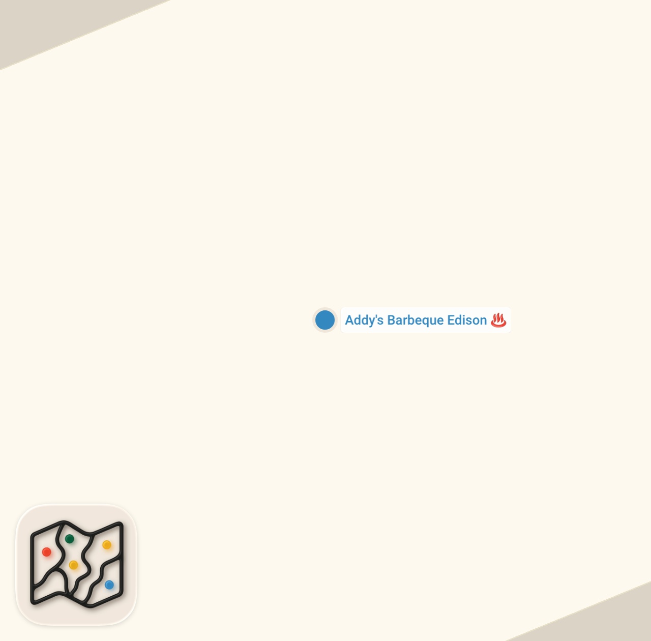 Map preview for GOING ALL OUT with INSANE BBQ PLATTERS at The Addy's BBQ in Edison, NJ!! 🍖🔥🤤 #DEVOURPOWER