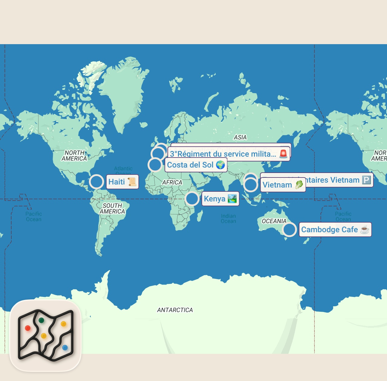 Map of 9 spots from I'm investigating the hidden business of humanitarian travel.
