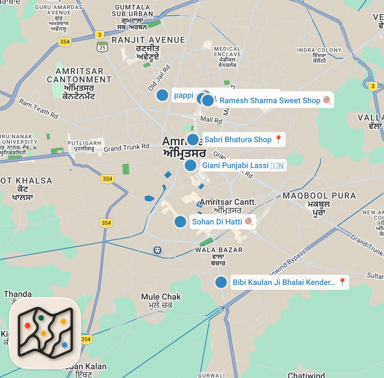 Map preview for I Ate Punjabi Breakfast of Champions in Amritsar, India!