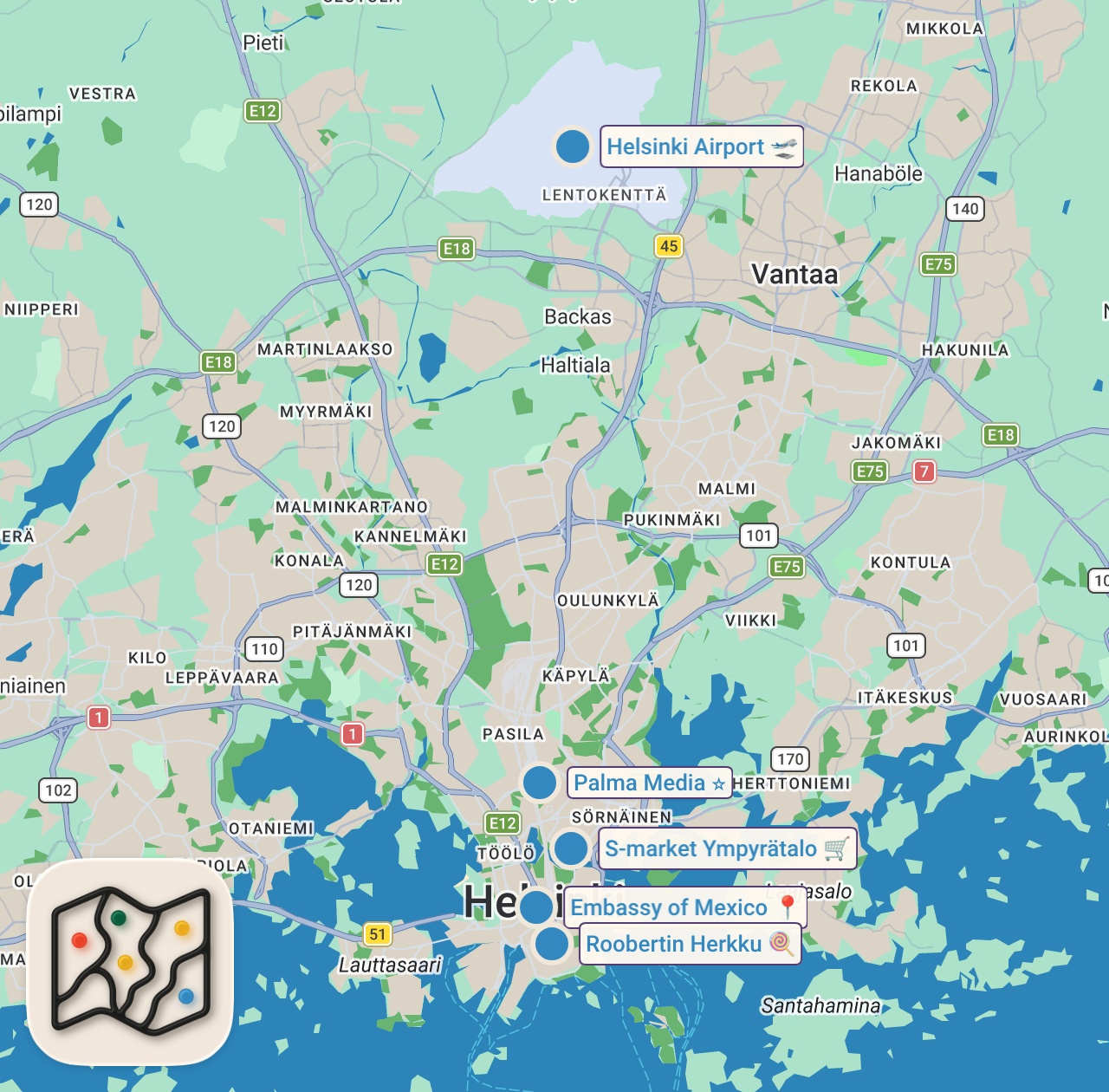 Map preview for MATKA VLOG | paljastan mihin matkattiin | KIONA AMELIA