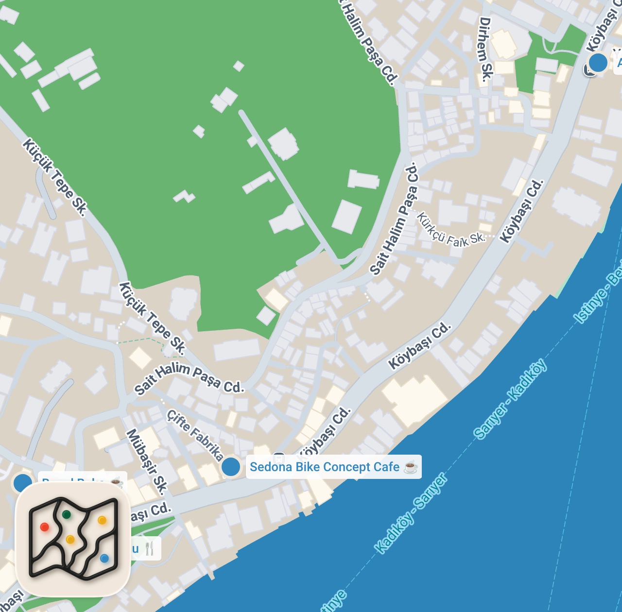 Map preview for Yeniköy Lezzet Rehberi | Kırlangıç Balığı, Bagel, Ciğer, Ceviche - Ayaküstü Lezzetler