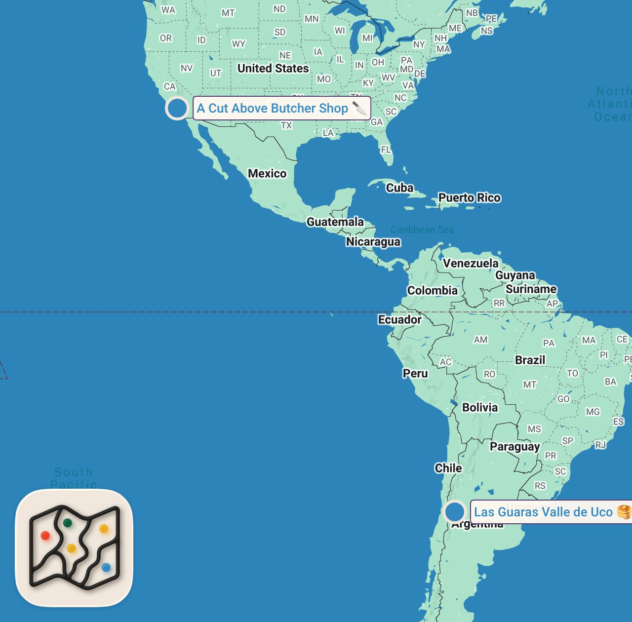 Map of 2 spots from HOW TO MAKE AN ARGENTINIAN ASADO | DIY BBQ