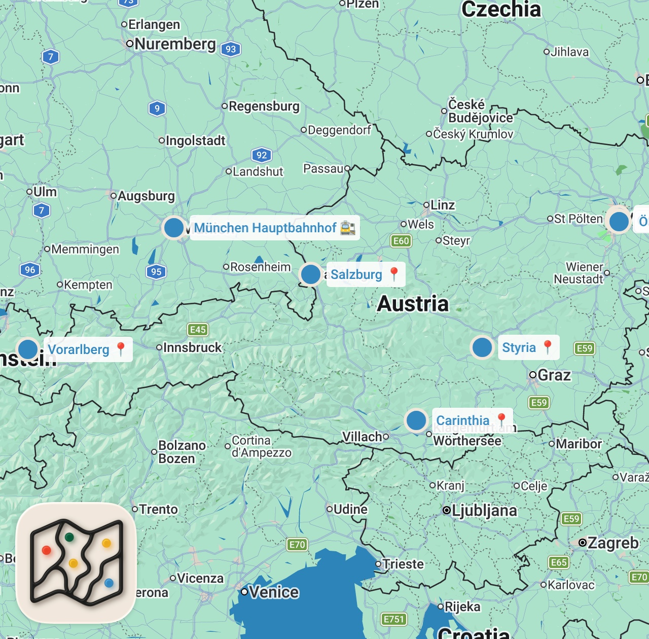 Map preview for AUSTRIA TRAVEL TIPS FOR FIRST TIMERS | 30 Must-Knows Before Visiting Austria + What NOT to Do!