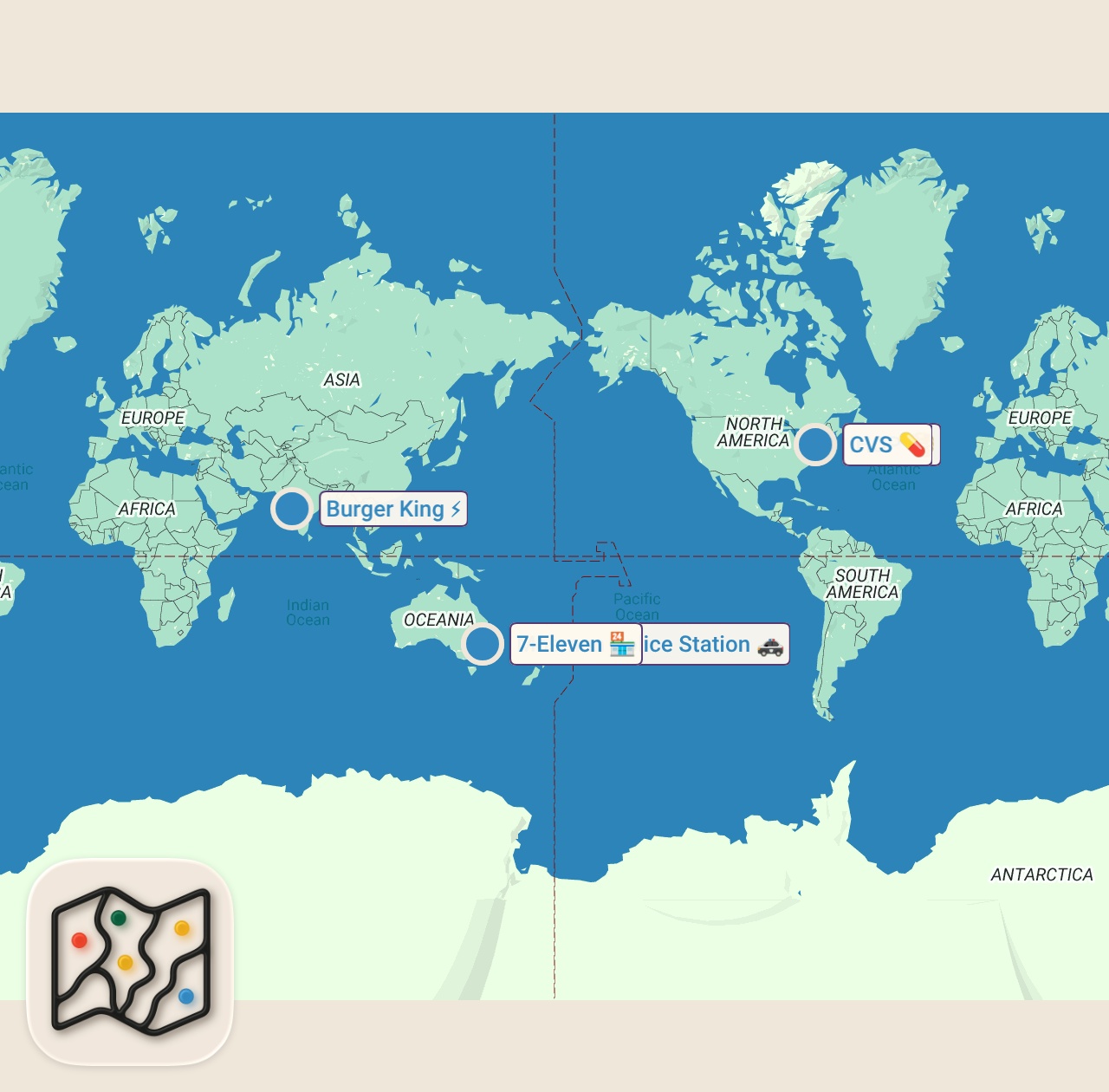 Map of 5 spots from I Surprised Night Shift Workers With a Gourmet Meal