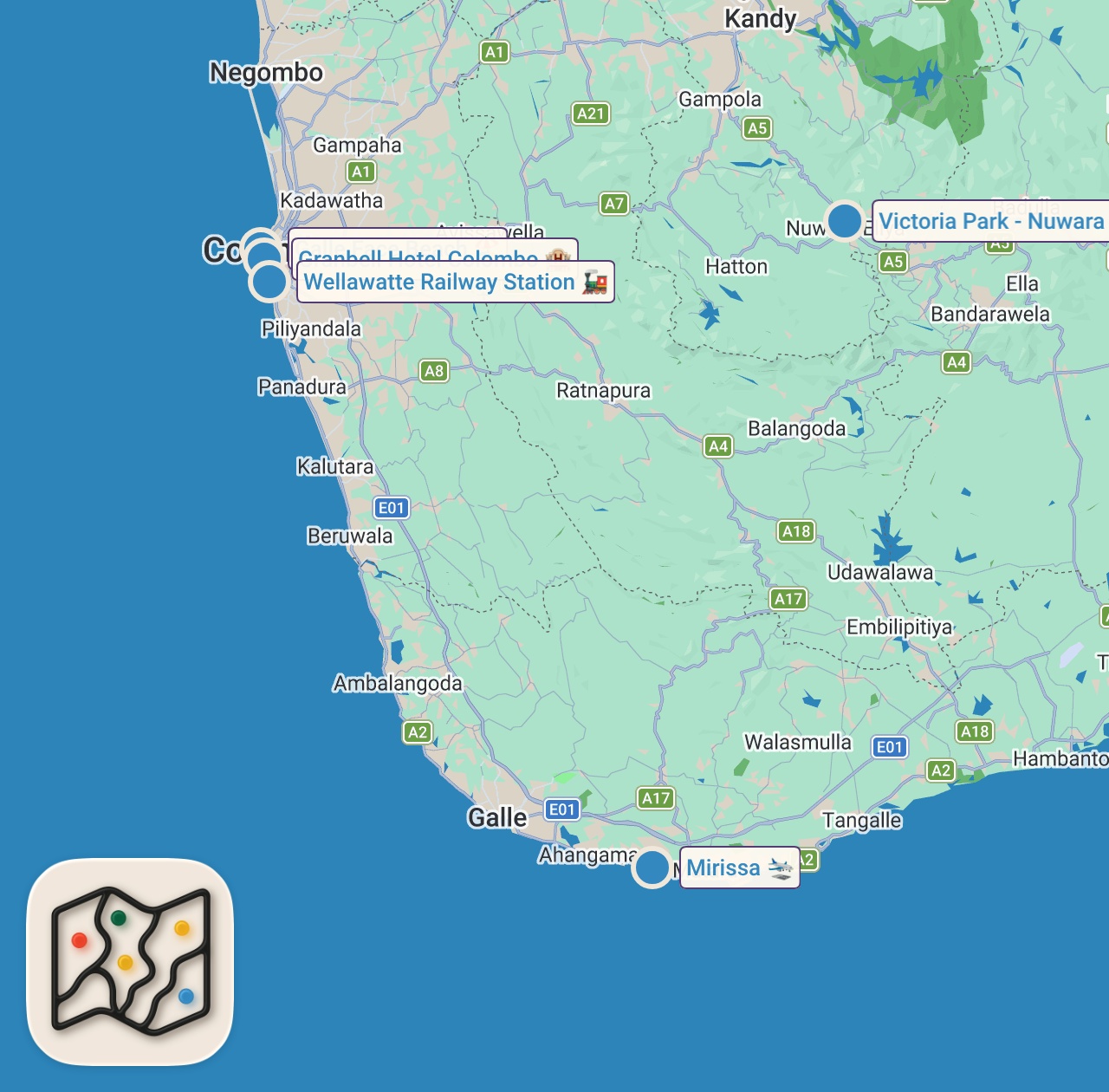 Map of 5 spots from Sri Lanka's Top Secret Travel Destination | MUST SEE