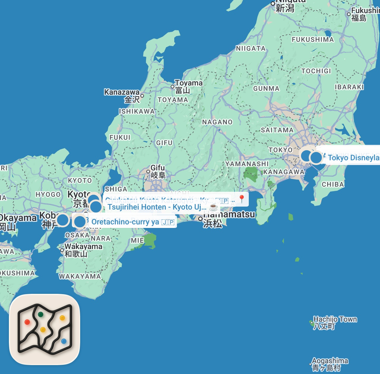 Map preview for 2025 Japan Food Guide: 95 Must-Try CHEAP Eats (w/ Prices) • Viral Spots & Street Food Trip Tour Vlog