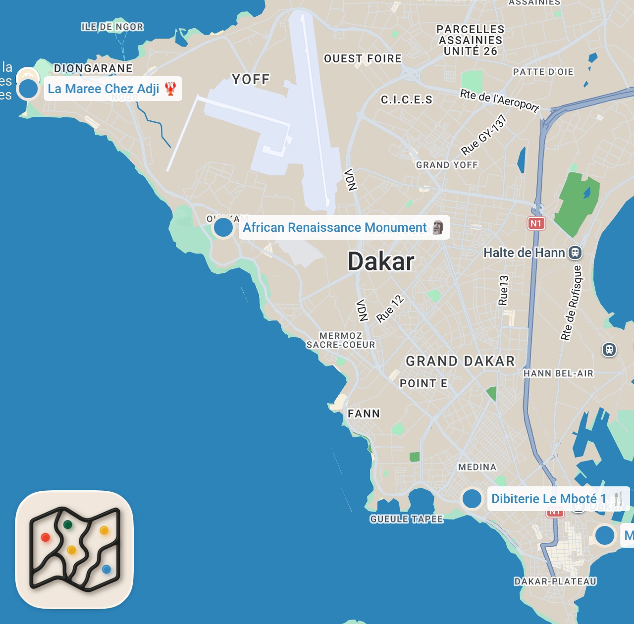 Map preview for Street Food in Senegal!! 🇸🇳 ULTIMATE SENEGALESE FOOD TOUR in Dakar | West African Food!
