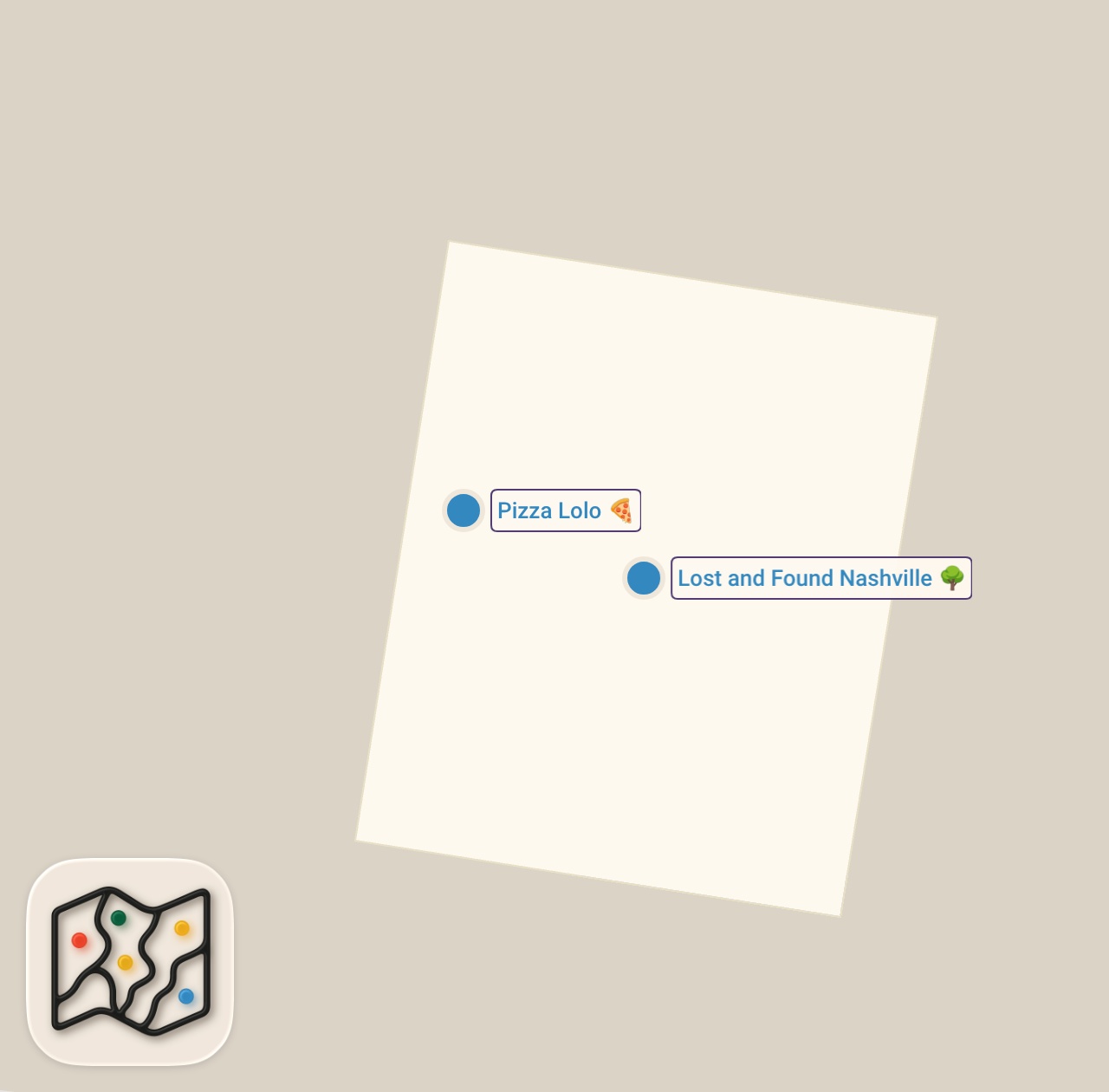 Map of 2 spots from Eating at Nashville's Shipping Container Food Park