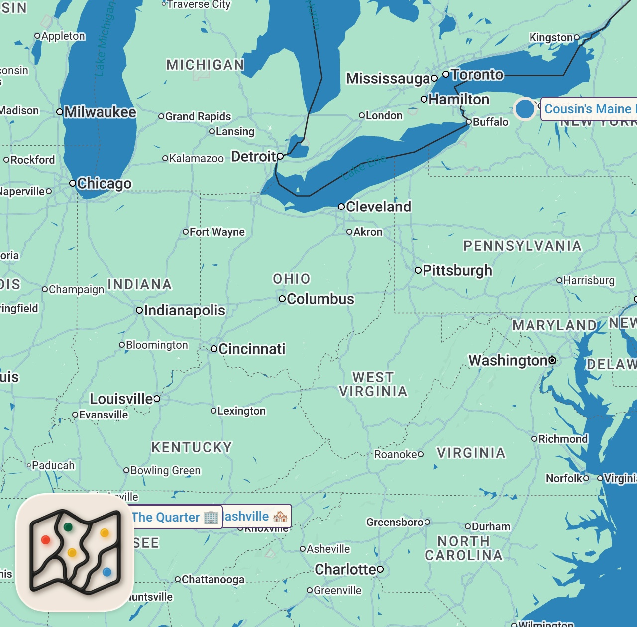Map preview for Eating At Food Trucks For 24 Hours... (DELICIOUS Food Challenge)