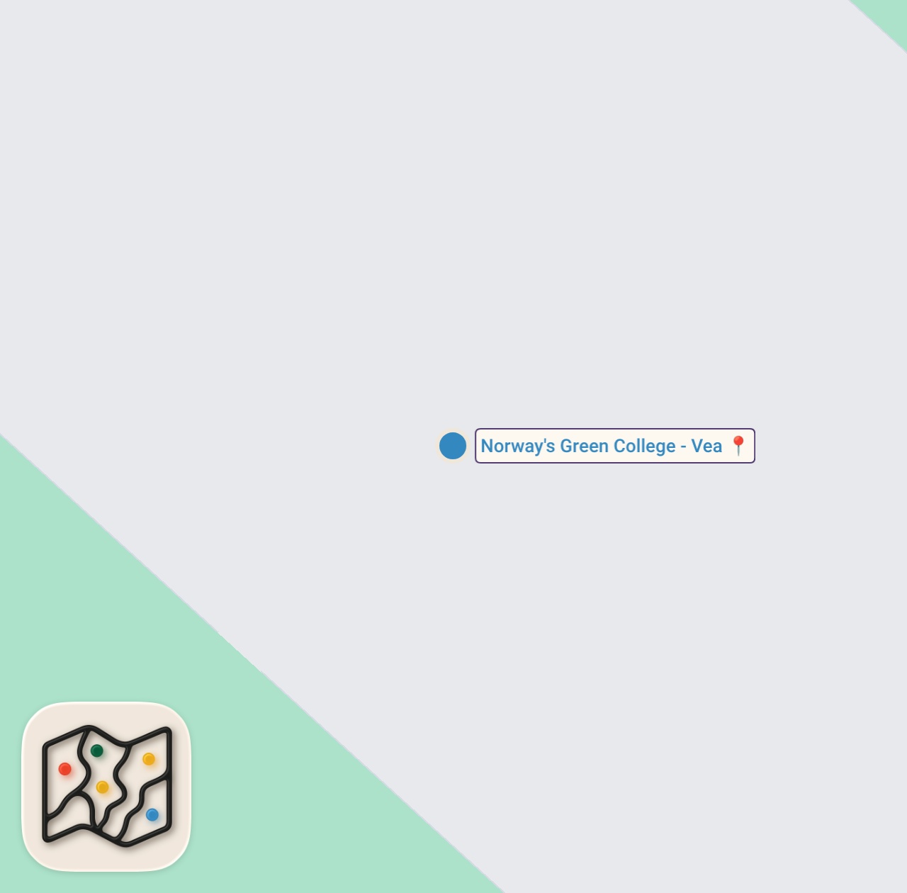 Map of 1 spots from Norges grønne fagskole - Vea gir deg tips til hva du kan gjøre i hagen i april måned