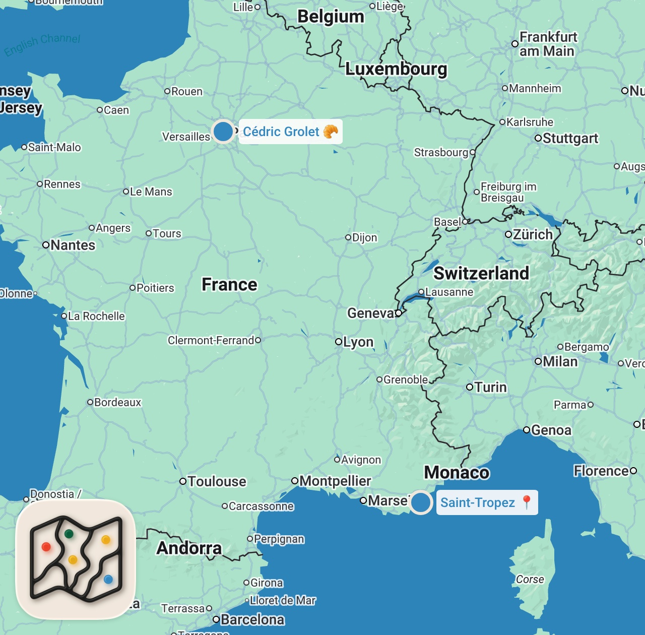 Map preview for Trying the most expensive pastries in France 📍Cedric Grolet