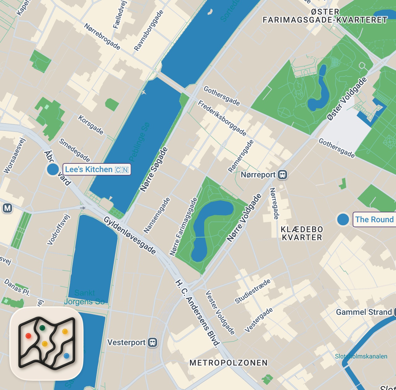 Map of 2 spots from De Bedste Kinesiske Restauranter i København (Top 7)